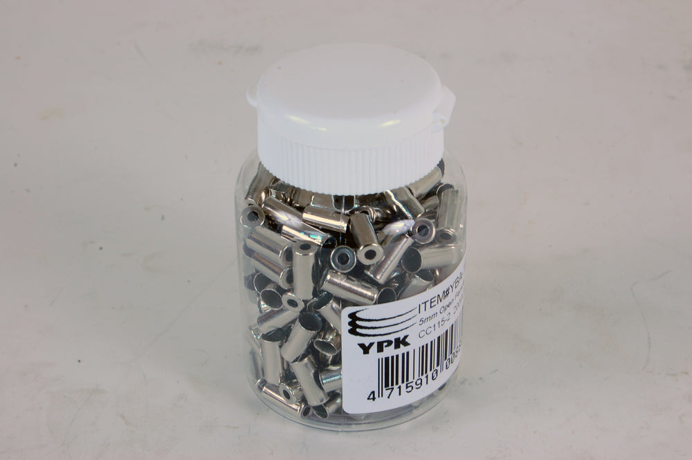 Jagwire (BOT115-2D) yderkabelende messing 5mm sort (200 stk)