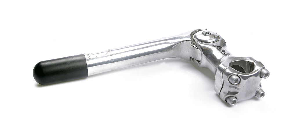 Styrstamme justerbar 90/130mm Sølv Alu 0-60° åben ø25,4mm - styr 25,4mm