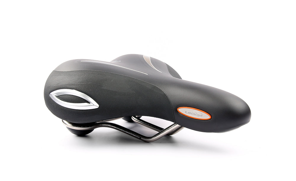 Sadel (unisex) fra Selle Royal model Lookin. 90° kørestilling, Royal Gel, Cool Cover, Scuff Guards; Elastome & ICS. 30 dages komfort garanti.