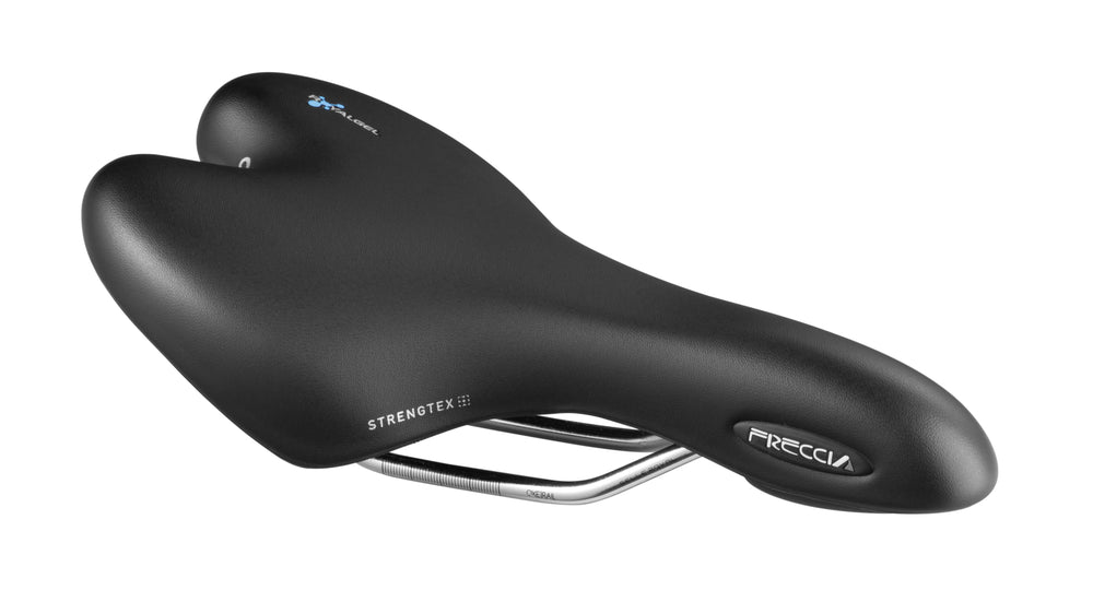 Sadel (unisex) fra SelleRoyal model Freccia. 45° kørestilling. Royalgel, Royal Vacuum, Strengtex & ICS