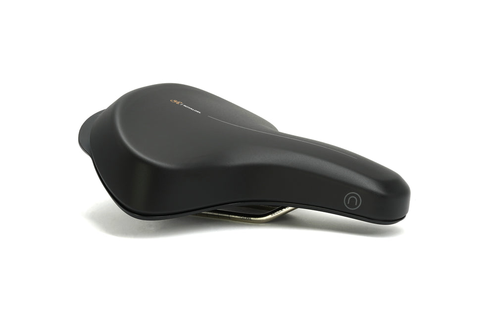 Sadel (unisex) fra Selle Royal model ON. 90° kørestilling. E-fit design, Royalgel, ICS, Royal Vacuum, E-grip, 100 % vandtæt.