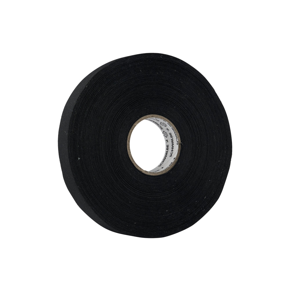 Fælgbånd (sort) fra Schwalbe. 50 m polyester fælgbånd (selvklæbende) str. 15 mm. Egnet til højt tryk. Praktisk løsning til værkstedet.
