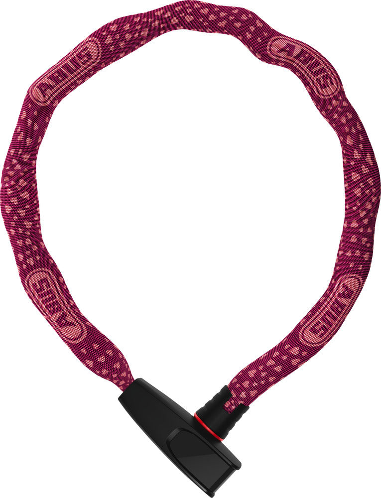 Abus Kædelås 6806 Catena i Cherry Heart design, farverig og sikker cykellås med hjerteprint, perfekt til beskyttelse af din cykel.