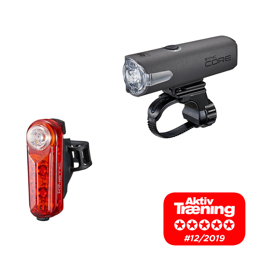 Cateye Sync Core & Kinetic lygtesæt USB-genopladelig 500/50 lumen