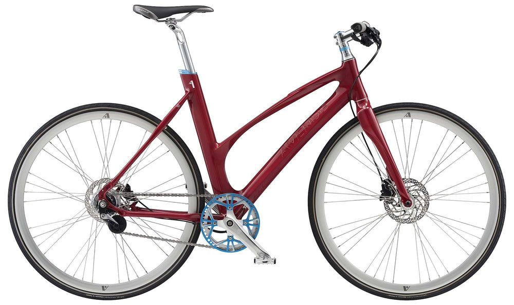 Damecykel Avenue Broadway med 7 gear og skivebremse i cerise rød farve, model 2020.