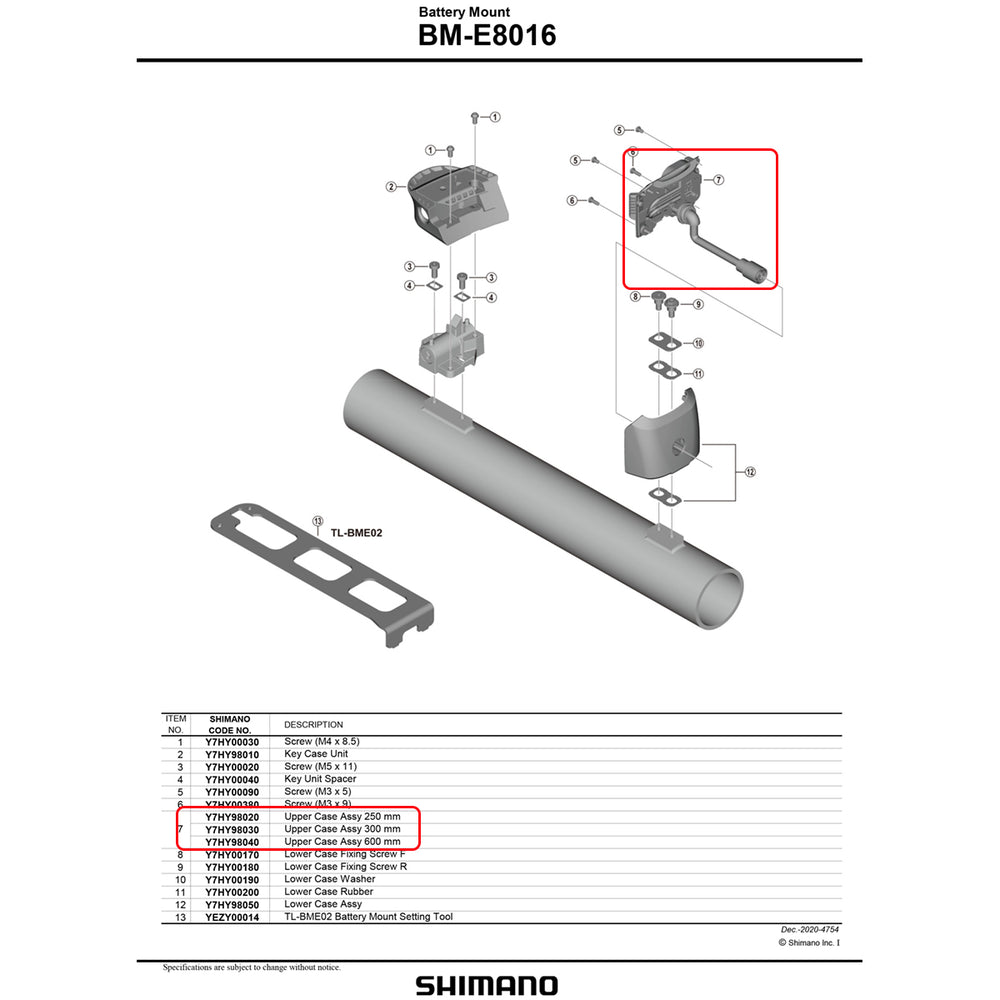 Upper Case Assy 300mm BM-E8016
