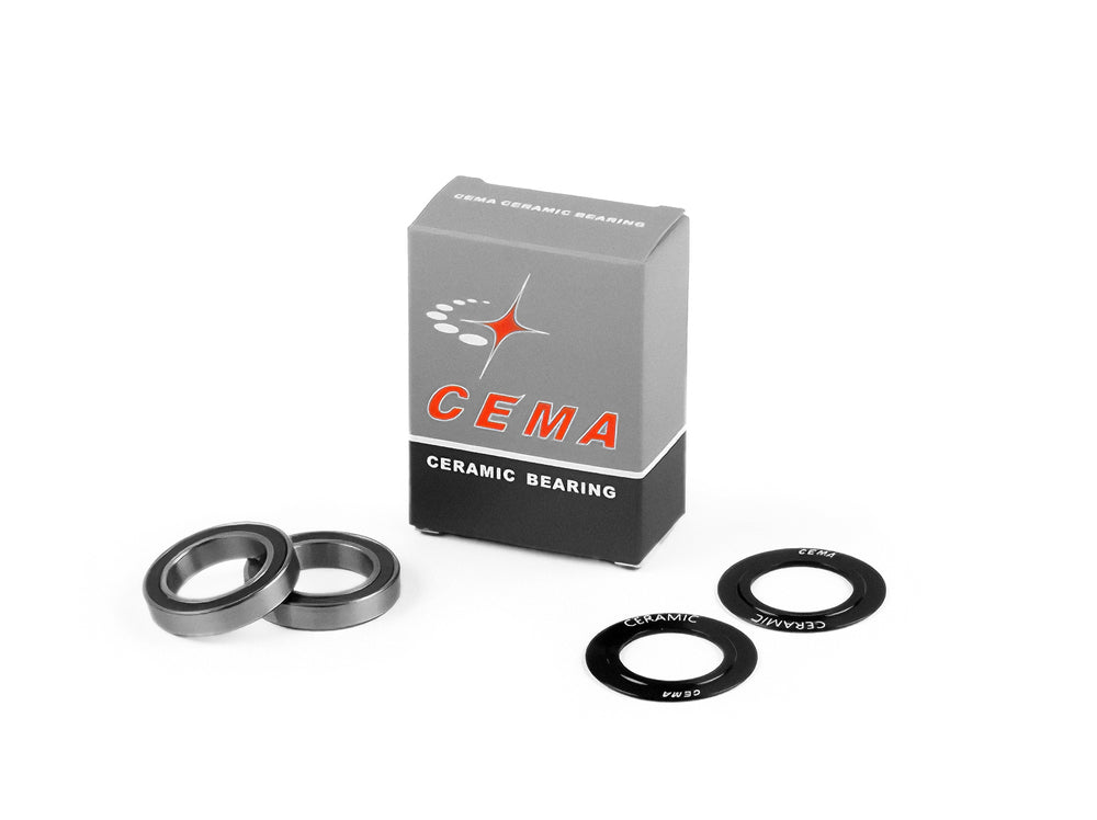 Lejesæt Cema BB90-BB95 Ø24 spindel SRAM GXP, støvdæk og plastrør Ceramic. Diameter 37 mm