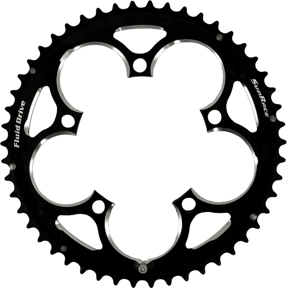 SunRace klinge road 34T Ø110 5 huls 10sp alu sort