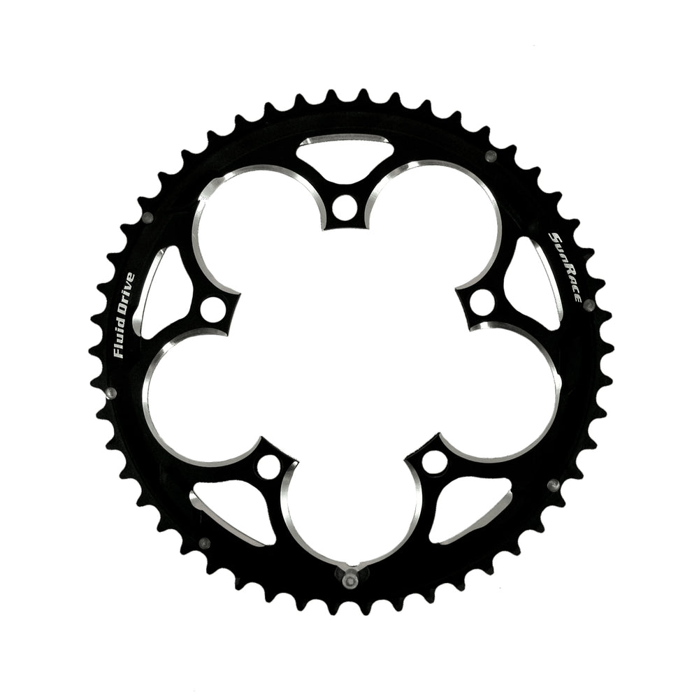 SunRace klinge road 50T Ø110 5 huls 10sp alu sort