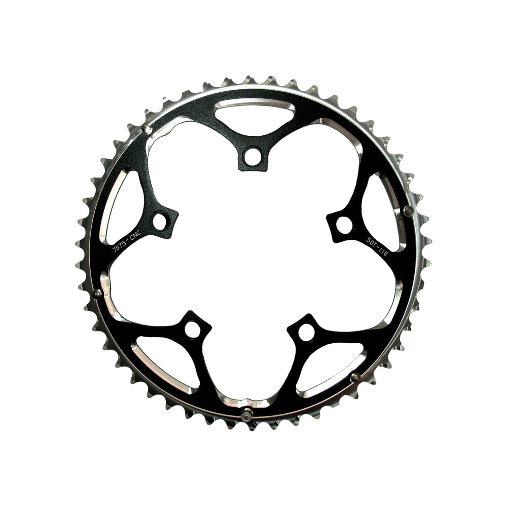 SunRace klinge road 50T Ø110 5 huls 10sp alu sort