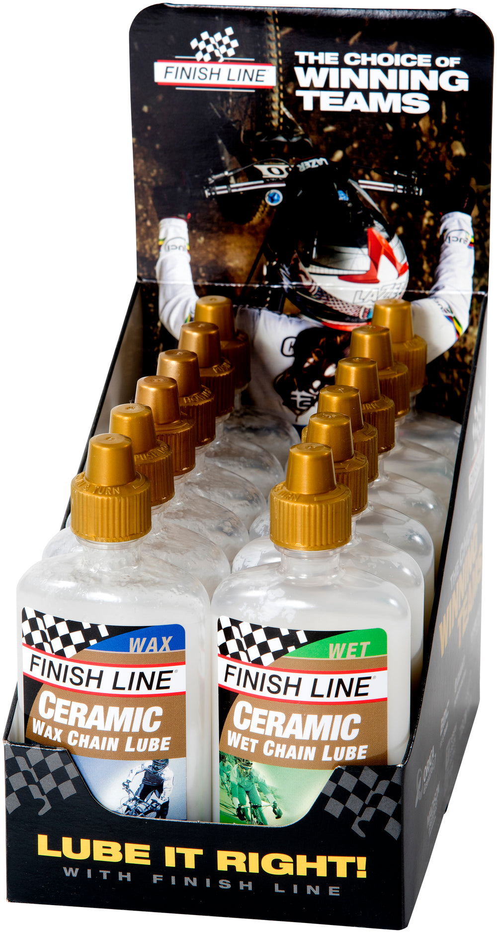 Finish Line Ceramic Wet & Wax olie 120ml (4oz) display 6+6stk