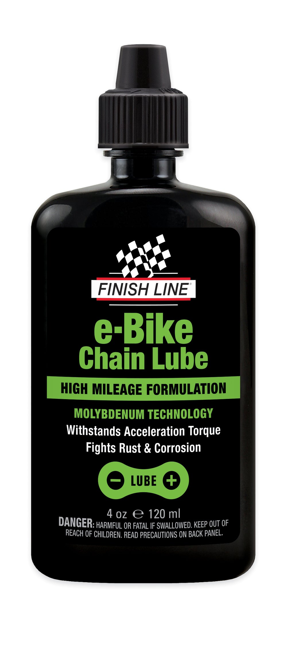 Finish Line e-Bike Chain Lube olie 120ml (4oz) flaske sort