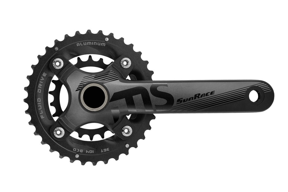 SunRace kranksæt MTB 10sp 36/22T 175mm inkl. BBM97 krankboks aksel Ø24mm IS sort