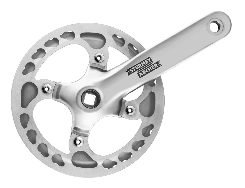 Sturmey Archer kranksæt 44T til 3/32in kæde BOX116mm m/disc sølv