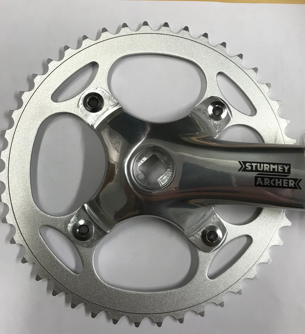 Sturmey Archer kranksæt 44T til 3/32in kæde BOX116mm u/disc sølv