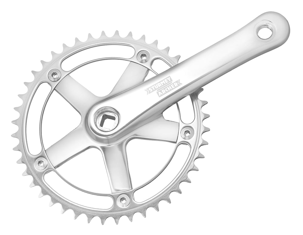 Sturmey Archer kranksæt 46T 170mm FCT66 +2mm alu/alu sølv