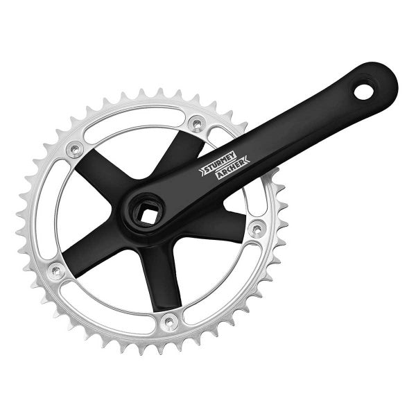 Sturmey Archer kranksæt 48T 170mm sort/sølv alu/alu