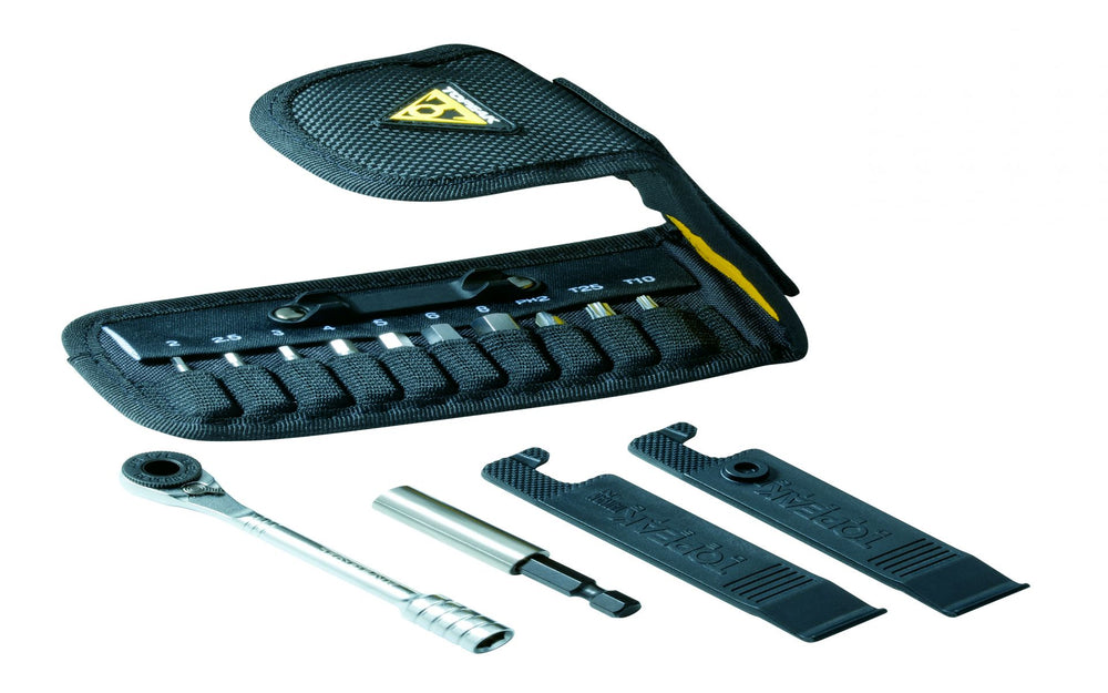 Billede af Topeak Mini Ratchet Rocket Lite DX, en kompakt og let værktøj med 15 funktioner, perfekt til cykelreparationer og vedligeholdelse.