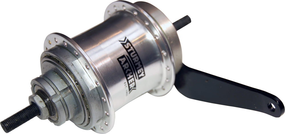 Sturmey Archer bagnav Duomatic 36H alu fodbremse S2C sølv (OEM u/gearhjul)