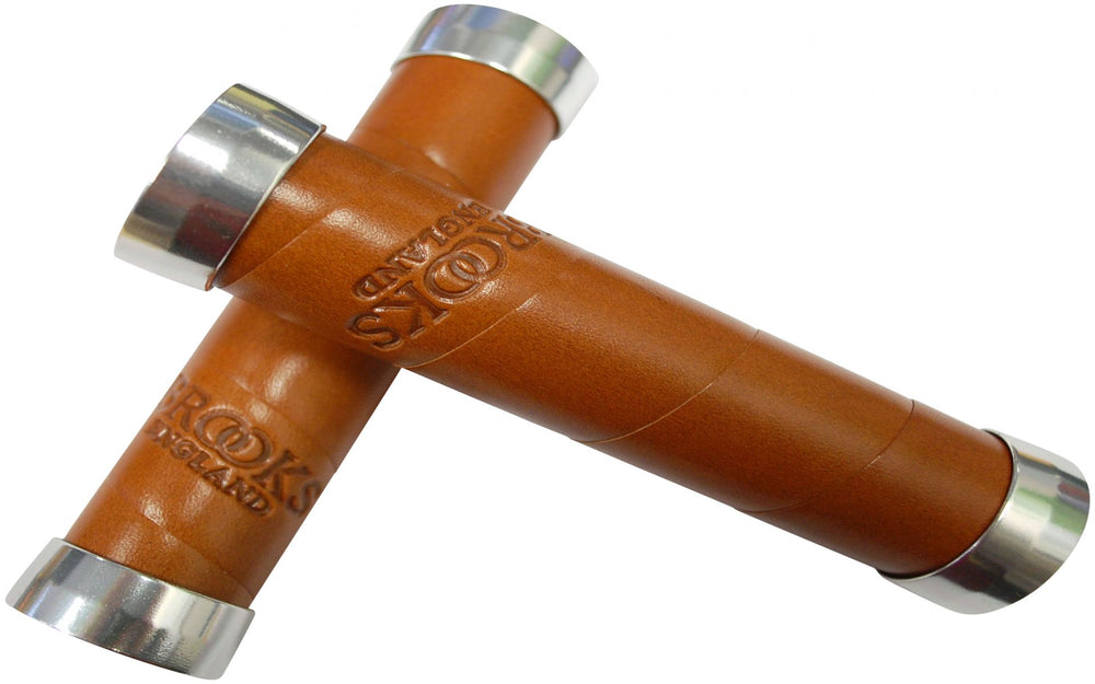 Håndtag Brooks Slender Grips i farven Honey, designet til at give et komfortabelt og stilfuldt greb på cykler.