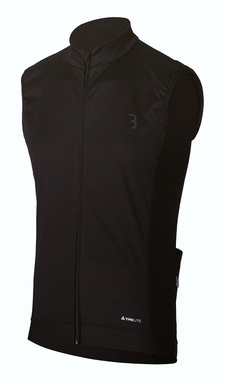 Vest BBB Triguard sort XXX-large, Vindtæt front BBW-282, foldbar letvægts vindvest