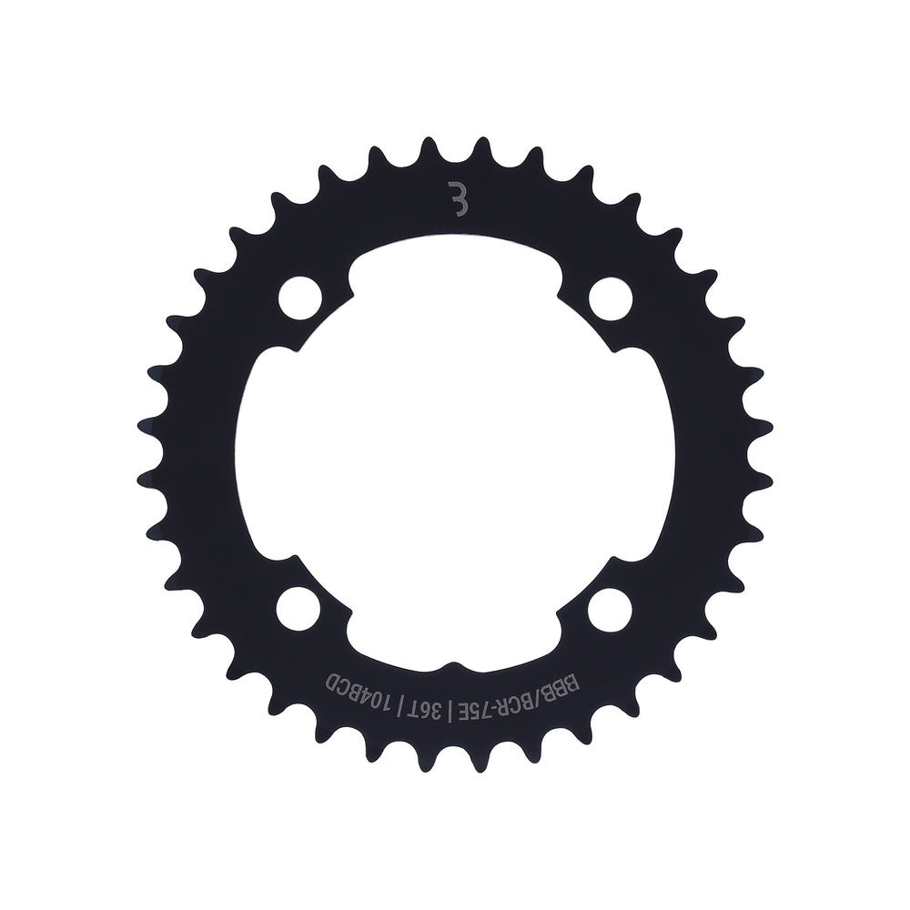 Klinge BBB E-bikeGear (sort). 36T Ø104 stål,1-12 speed BCR-75E