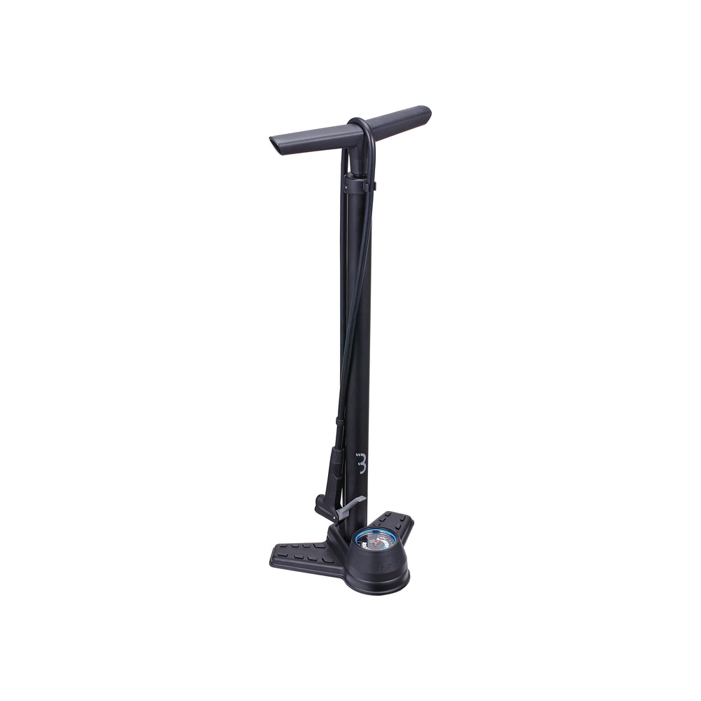 Fodpumpe BBB AirStrike matsort stål rør og fod m.manometer 11bar/160psi 2,5" dualhead 3.0 BFP-25 (8)
