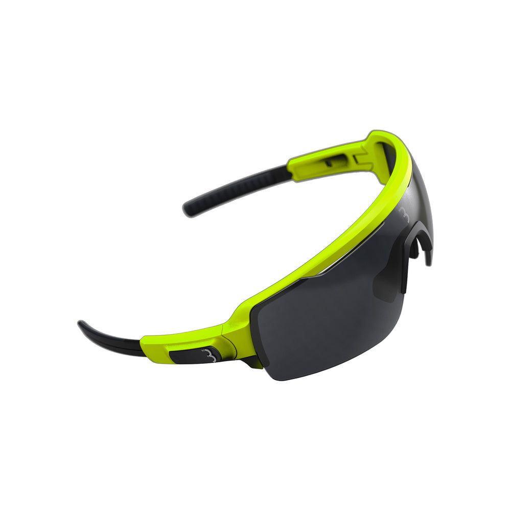 Solbrille BBB Commander Neon gul stel med MLC 9 lags linse,gul,og klar BSG-61 justerbar grilamid brillestænger.