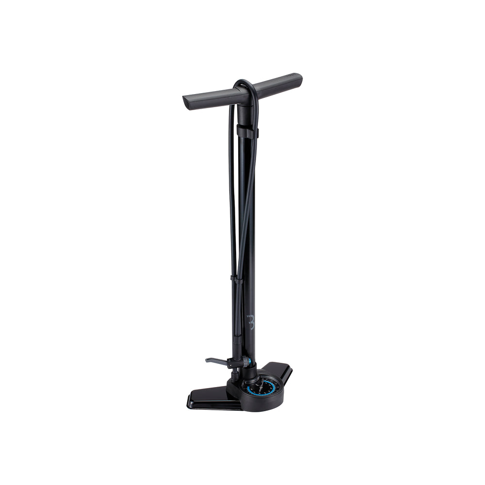 Fodpumpe BBB AirSmart med boomerang ergo greb. (sort). Højtryk 120cm slange og pumpehoved BFP-42 m.manometer, stål fod for bedre stabilitet