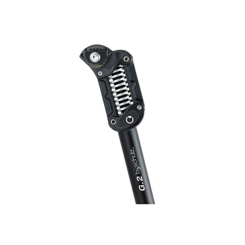 By-Schulz G.2 LT 31.6 x 480mm 125-150kg sadelpind i sort med justerbar affjedring, velegnet til tunge ryttere.