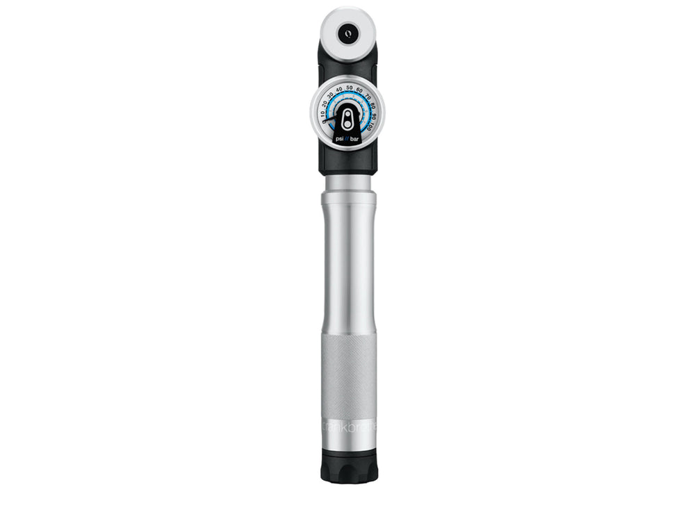 Crankbrothers Sterling SG Gauge - en kompakt og præcis cykelpumpe med manometer, ideel til at justere dæktryk på cykler.