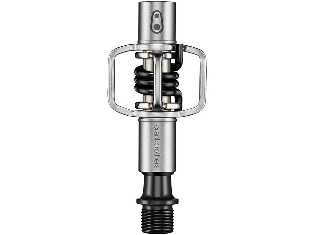 Crankbrothers Eggbeater 1 pedal i sort og sølv, designet til mountainbikes med letvægts aluminiumskonstruktion og holdbar clip-in mekanisme.