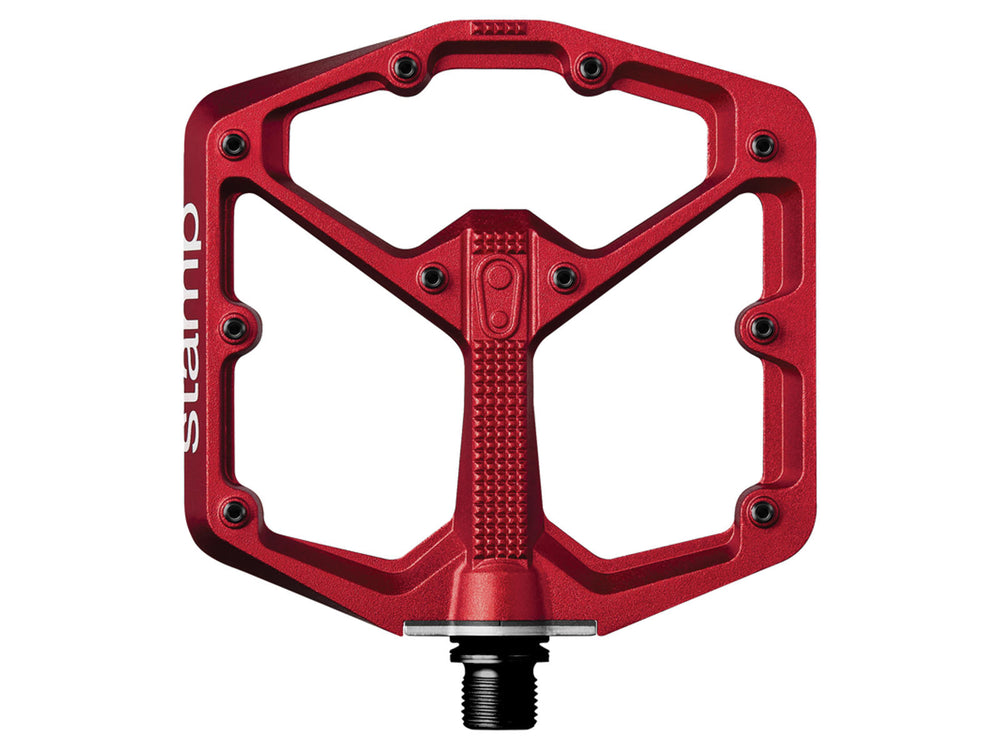 Billede af Crankbrothers Stamp 7 Large pedal i sort, designet til mountainbiking med en bred platform for bedre greb og stabilitet.