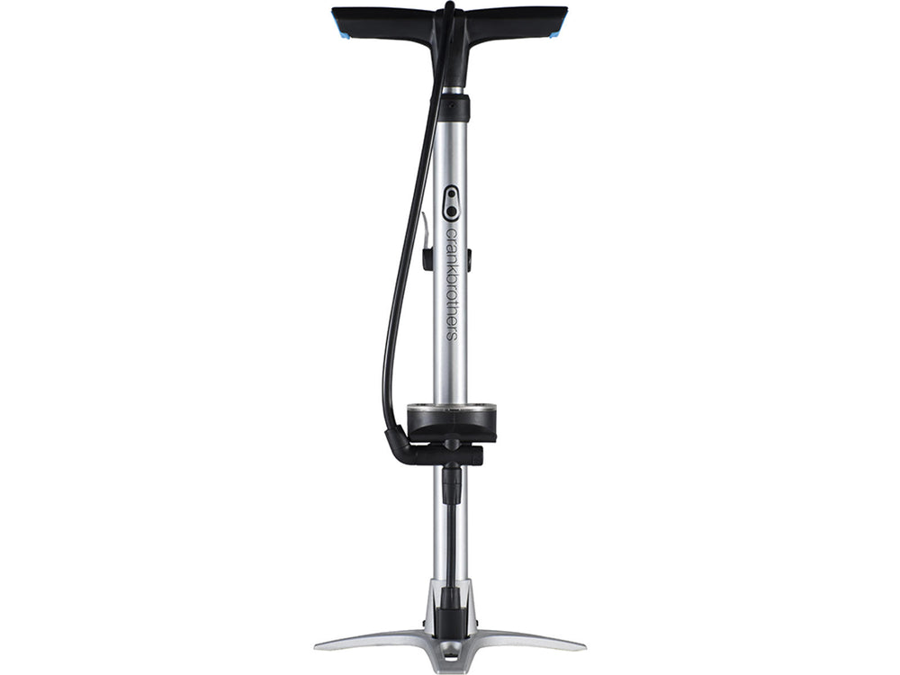 Crankbrothers Sterling cykelpumpe med analog trykmåler, ideel til præcist at pumpe dæk og sikre optimal cykelpræstation.