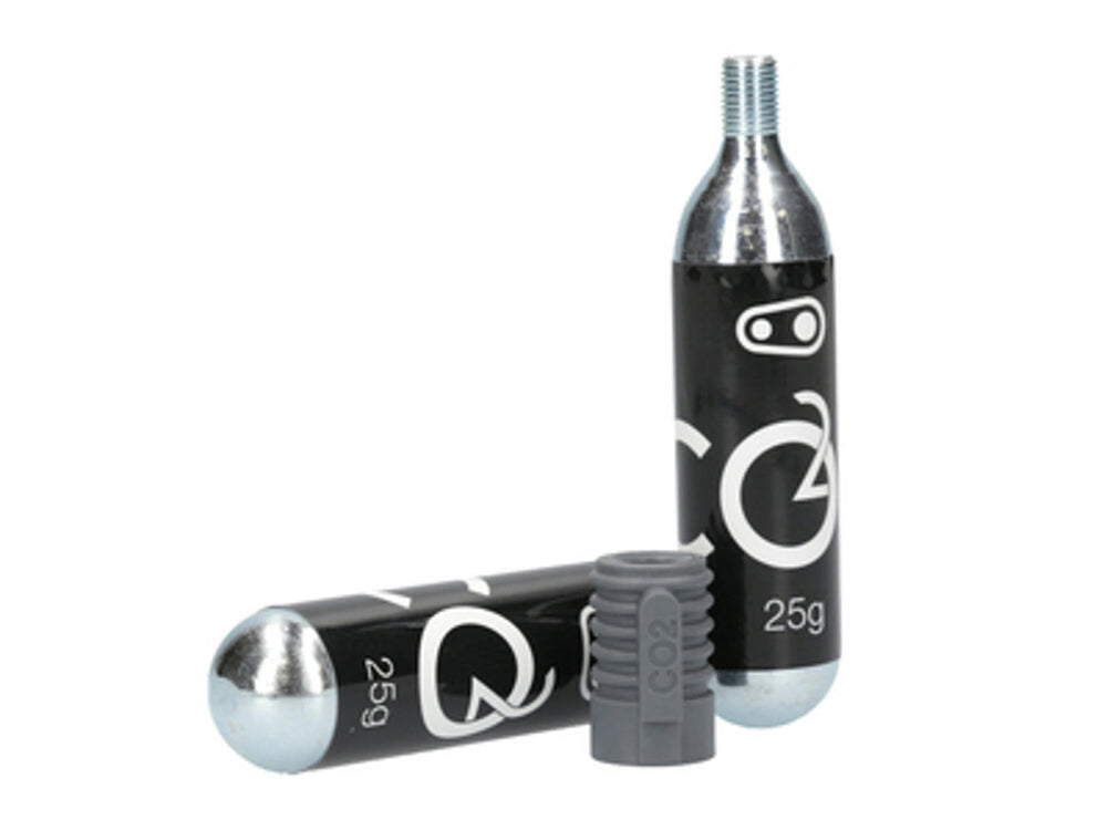 Crankbrothers 25 g threaded CO2 cartridge with inflator, designet til hurtig og nem dækopblæsning på cykelture.