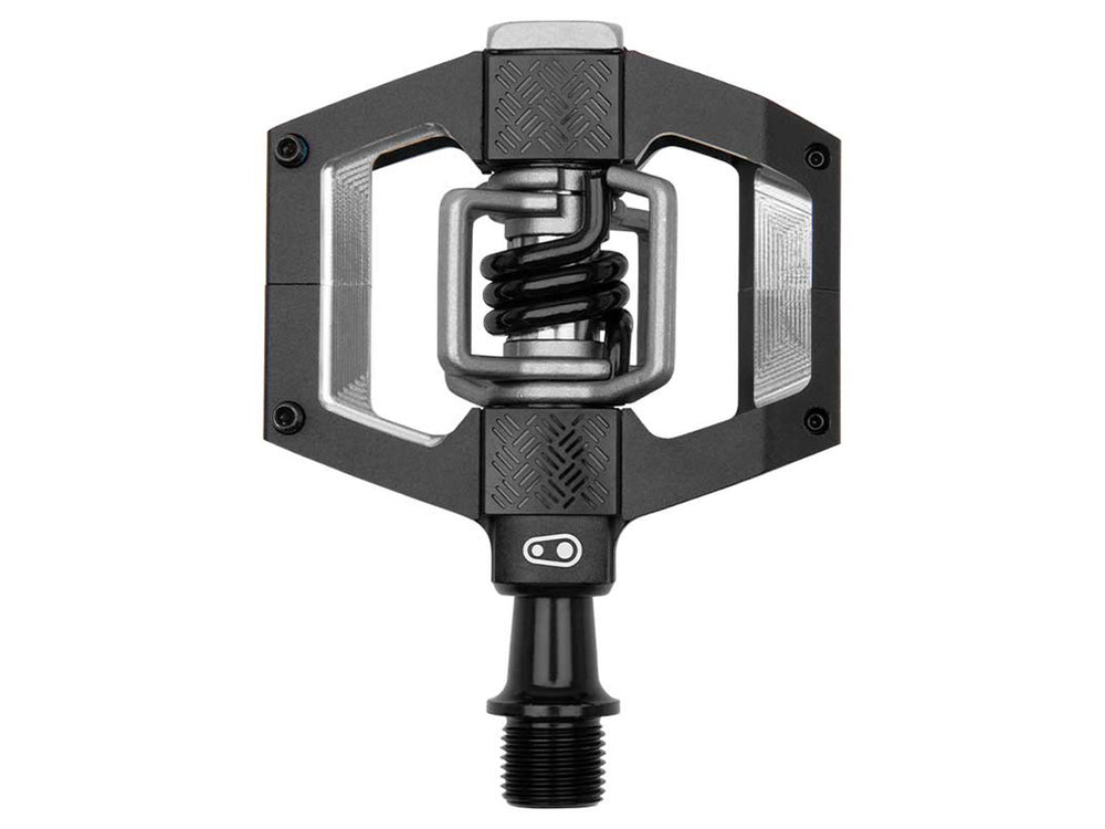 Billede af Crankbrothers Mallet Trail pedaler i sort, designet til mountainbikes, med en robust og slidstærk konstruktion, der sikrer optimal greb og kontrol på stier.