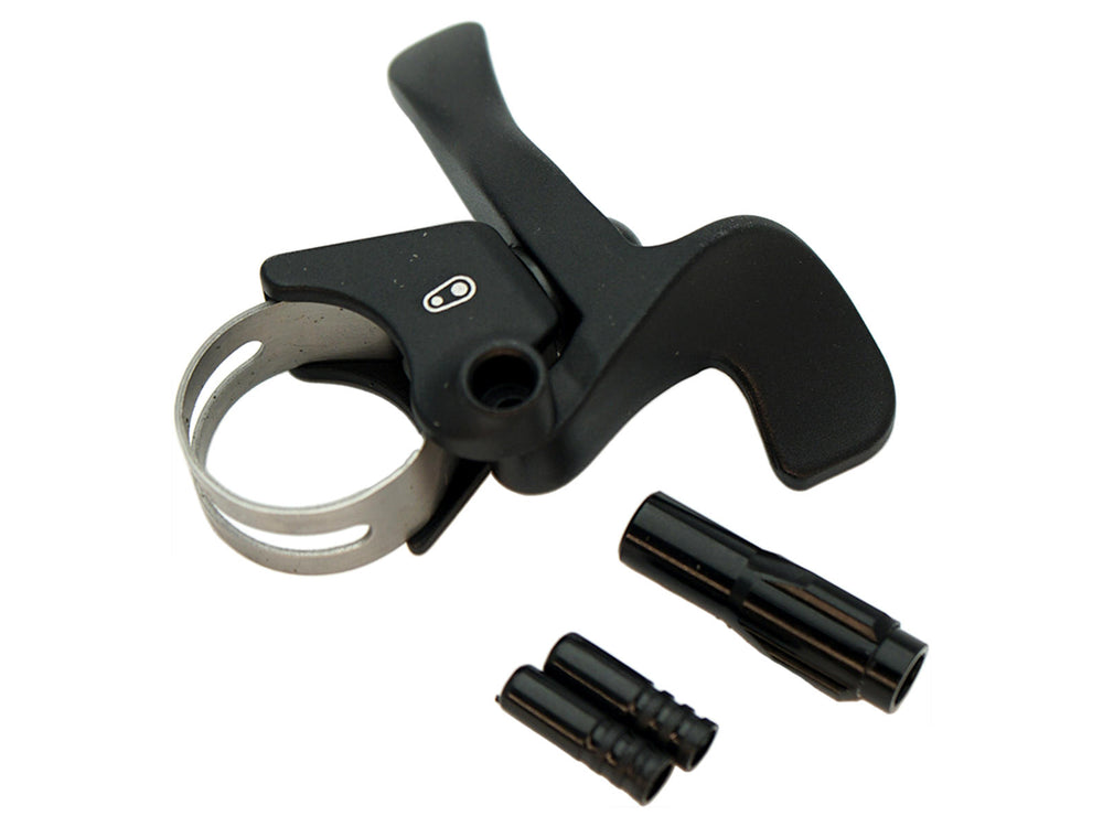 Crankbrothers Dropbar remote – en praktisk fjernbetjening til styr, der gør det nemt at justere sadelhøjden på din cykel under kørsel.
