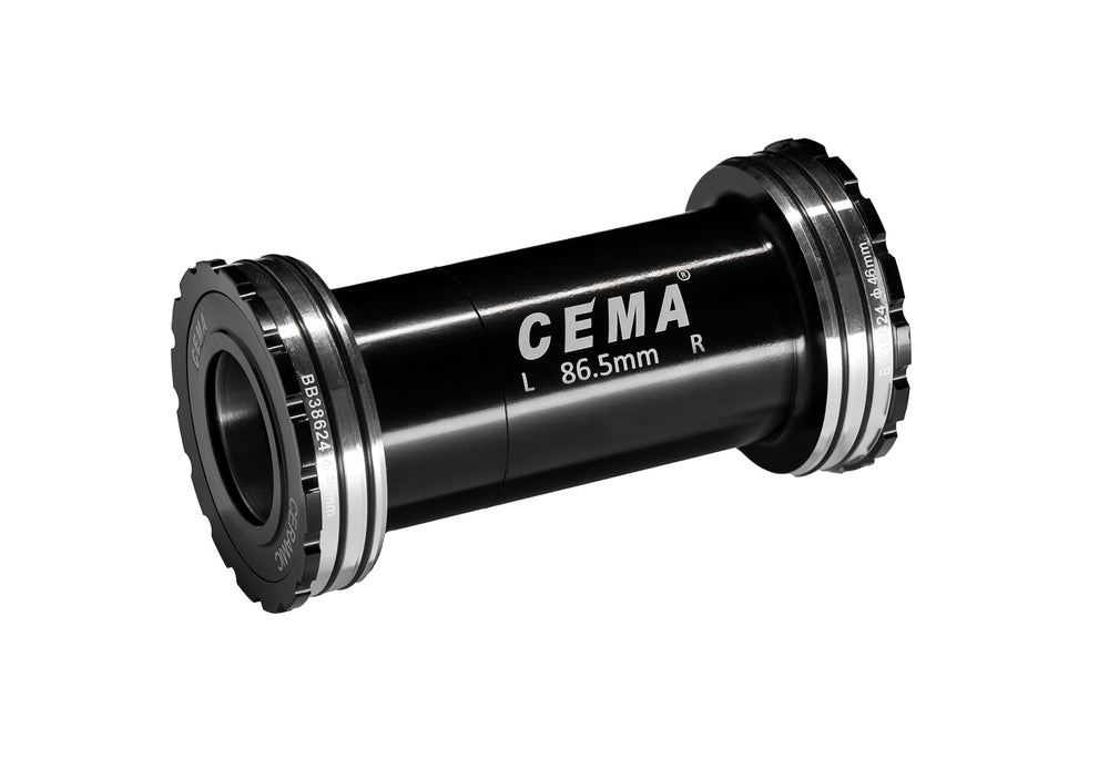 Cema Krankboks BB386, Ø24 spindel Shimano, Diameter 46 mm. keramiske lejer. Rammebredde: 86,5 mm.