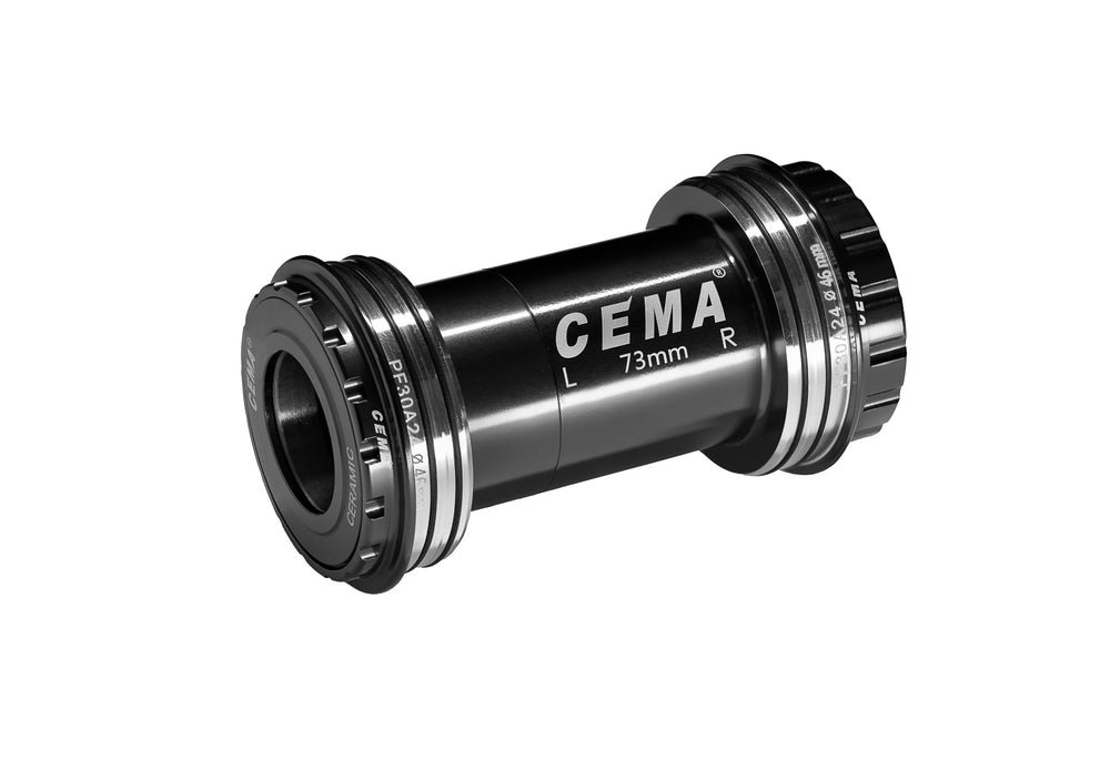 Cema Krankboks Pressfit PF30A Ø24 spindel. Shimano. Diameter 46mm. Keramiske lejer. Rammebredde: 73 mm.
