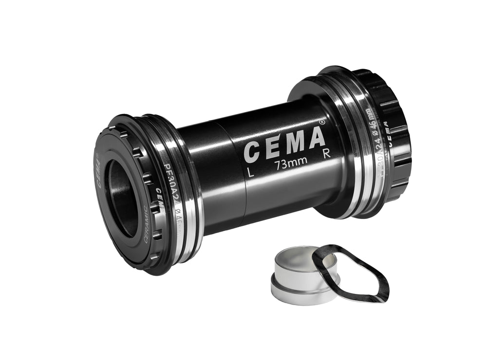 Cema Krankboks Pressfit PF30A Ø24-22 spindel. Sram GXP. Diameter 46 mm. Keramiske lejer. Rammebredde: 73 mm.