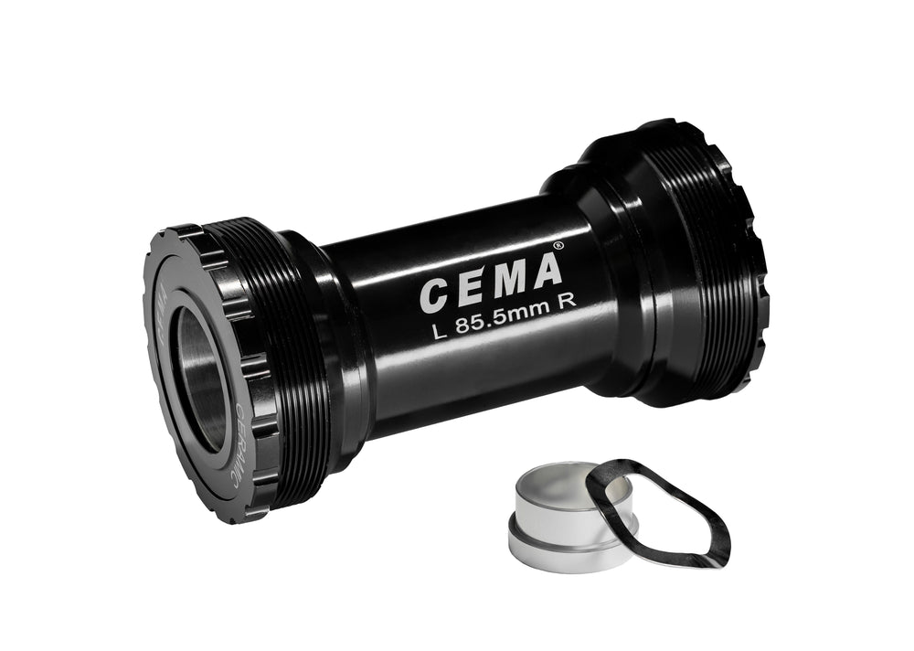 Cema Krankboks T47 TREK. Threaded Ø24-22spindel. Sram GXP. Diameter T47, M47x1. Keramiske lejer. Rammebredde: 85,5 mm.