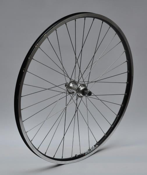 Baghjul 26x1,75 i sort med Zac19 QR skruekrans, perfekt til cykler.