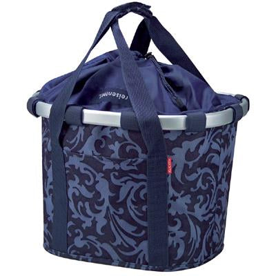 Taske KLICKFIX Reisenthel Barok Navy i dyb marineblå farve med elegante mønstre, perfekt til daglig brug og cykelture.