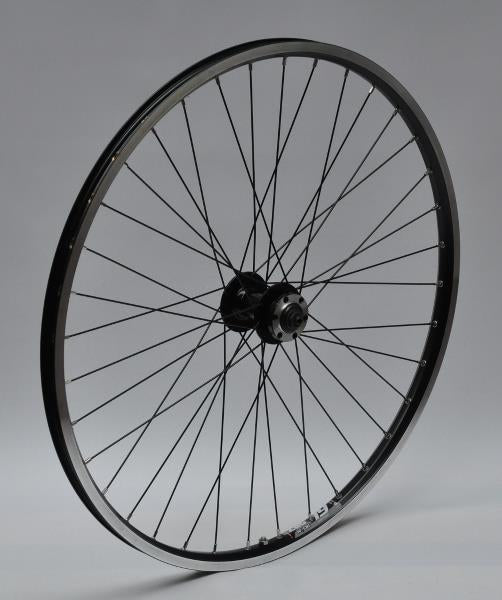 Forhjul 26x1,75 i sort farve, model Zac19, med QR-aksler og DISC-bremse, 32 huller.