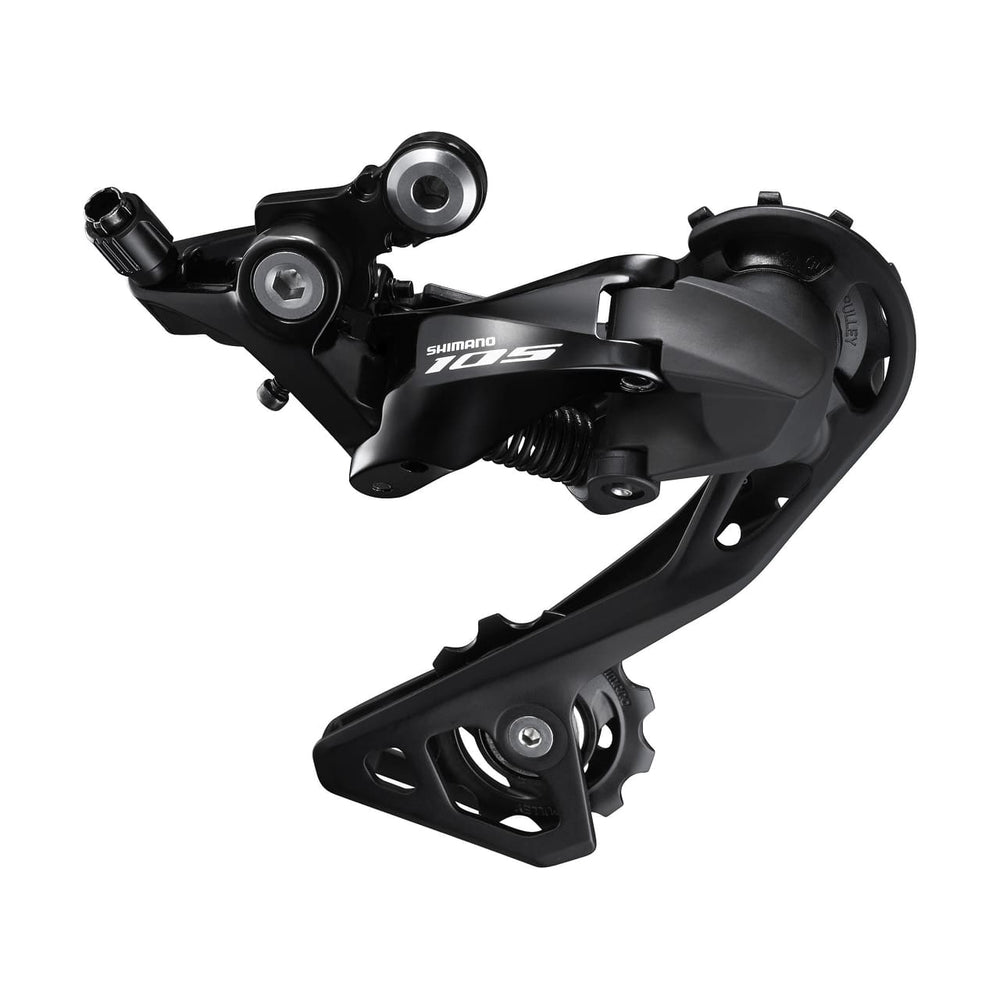 Bagskifter Shimano 105 RD-R7000-GS, 11-speed bagskifter med Shadow RD design. Maks./min. stort tandhjul: 34/28, maks./min. lille tandhjul 12/11.