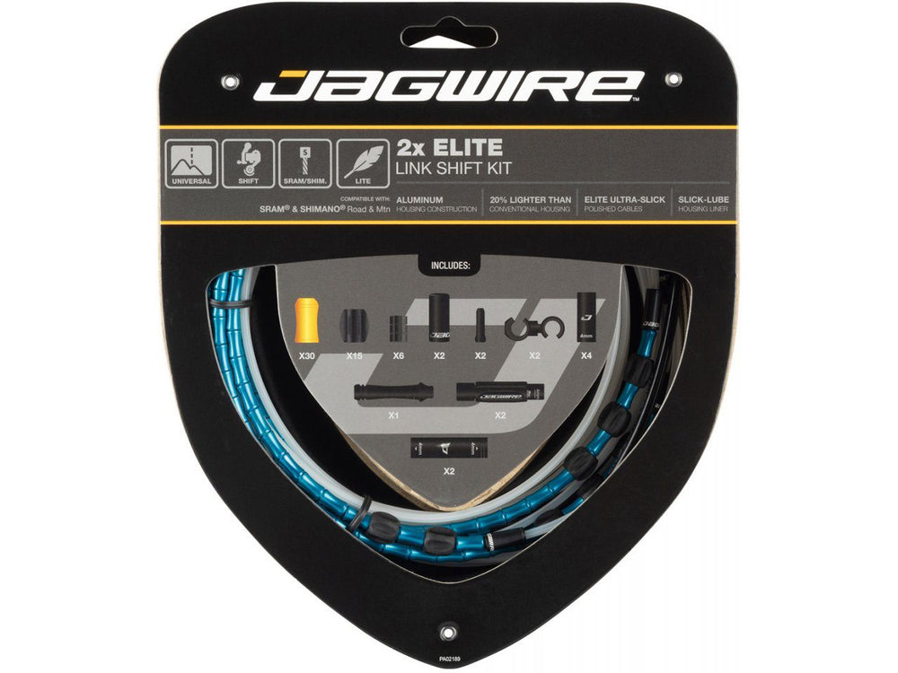 Jagwire gearkabelsæt 2x Elite Link shift kit blue RoadMTB STS-EL wire