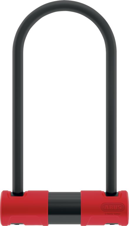 Produktbillede af Abus Alarm 440A 160mm cykellås, sort med alarmfunktion, monteret på en cykel.