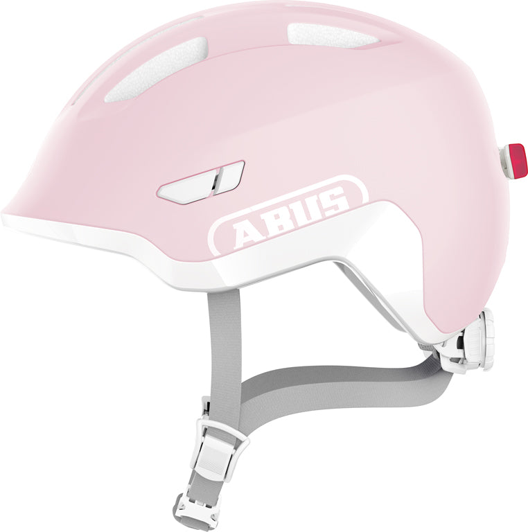 Produktbillede af Hjelm Smiley 3.0 Ace LED Pure Rose, en cykelhjelm i lyserød med LED-lys bagpå.