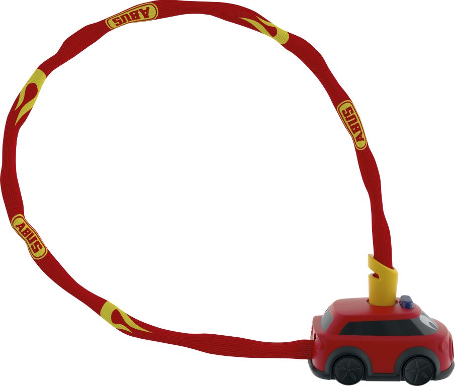 Abus kædelås 1510/60cm Fire Department - En rød og sort børnecykellås med brandmandsdesign, Abus 1510/60cm.