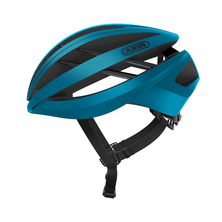 Cykelhjelm Abus Aventor Steel Blue, en stilfuld og sikker hjelm i stålblå farve til cyklister.